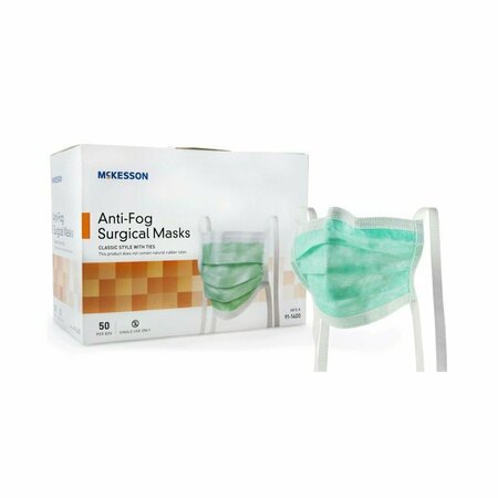 MCKESSON Classic Style Anti-Fog Surgical Mask, Green, 300PK 91-1400